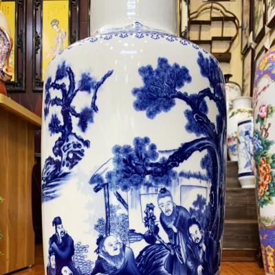 Bình vẽ tay tích Hương Sơn Cửu Lão